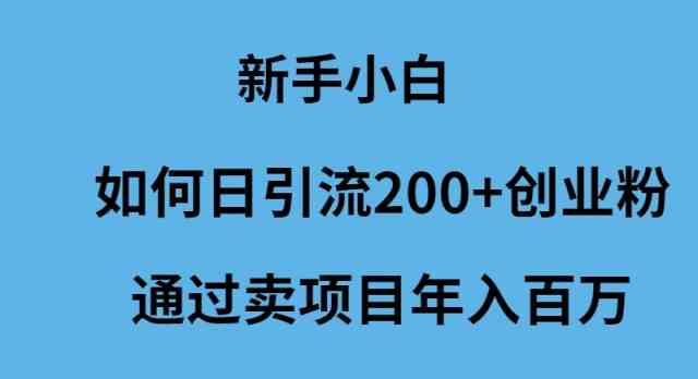 新手小白也能学会：每天吸引200多创业粉，靠卖项目年赚百万-安索博客网