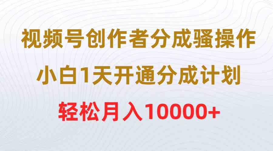 （9656期）视频号创作者赚钱新玩法，新手1天搞定分成计划，月入过万不是梦-安索博客网