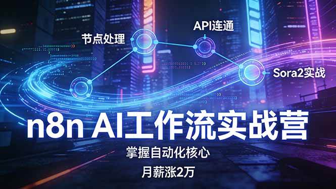 （17458期）n8n AI工作流实战营：搞定节点处理+API连接+Sora2实战，自动化核心一学就会，月薪涨2万不是梦-安索博客网