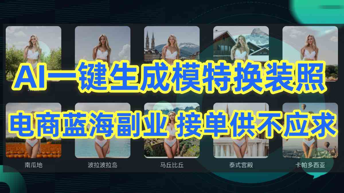 （9616期）AI一键搞定模特换装照，电商副业新风口，订单多到接不完-安索博客网