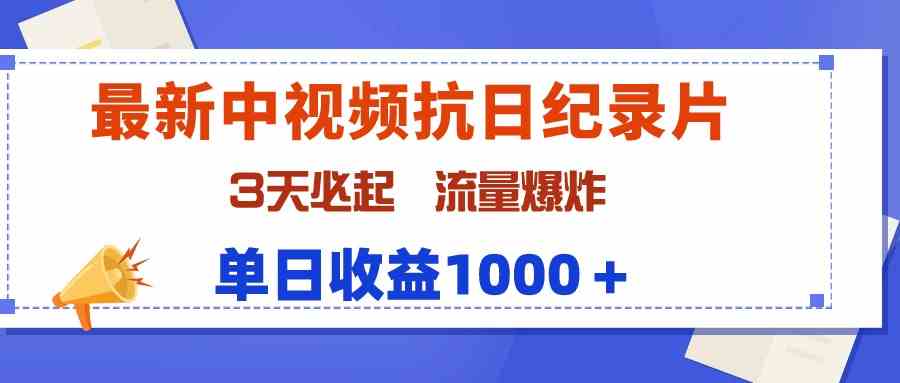 （9579期）最新抗日纪录片中视频，3天就能爆，单日赚1000+-安索博客网