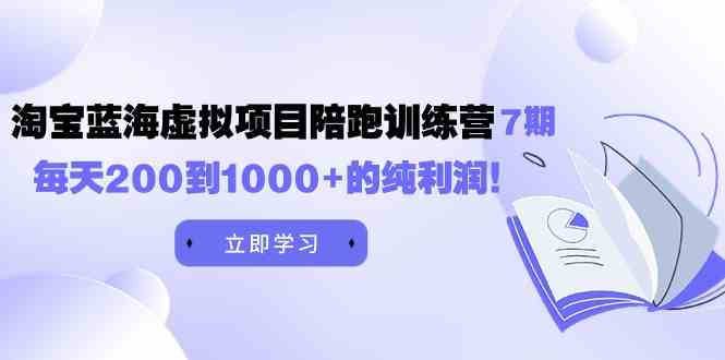 黄岛主《淘宝蓝海虚拟项目陪跑训练营7期》每天赚200到1000+纯利润-安索博客网