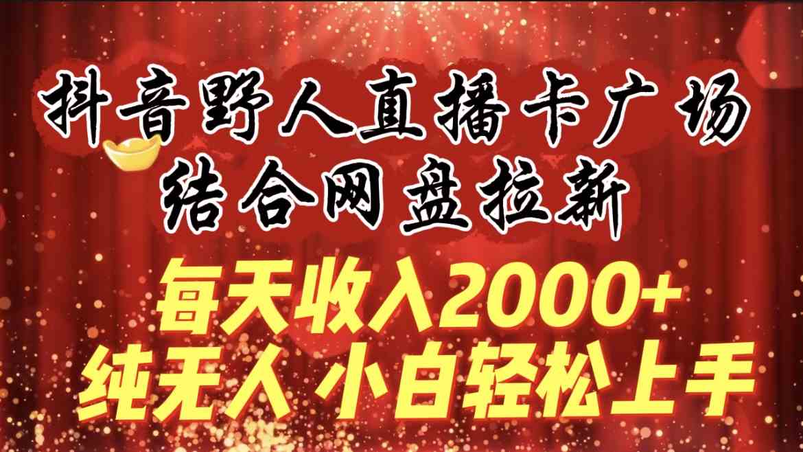 每天赚2000+？抖音野人直播+网盘拉新，纯无人操作，小白也能玩-安索博客网