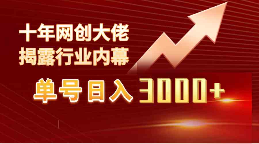 单号一天赚3000+，工作室偷偷用的美女视频玩法，100%过原创-安索博客网