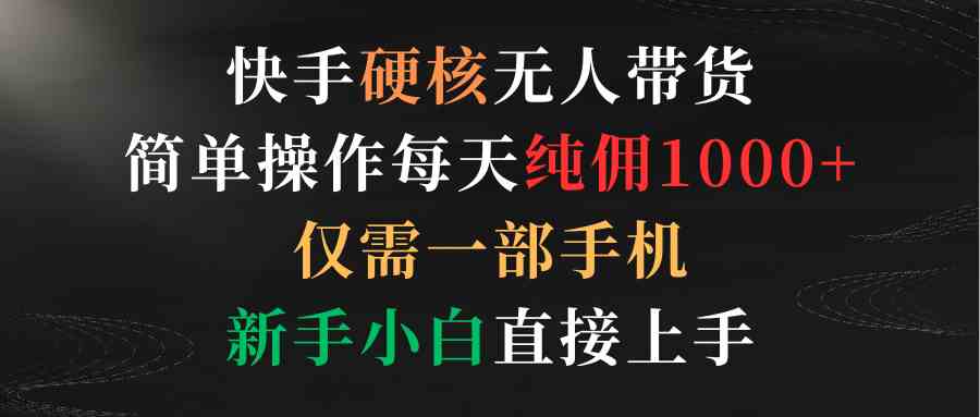 （9475期）快手硬核无人带货，简单操作每天纯佣1000+，一部手机就能搞定，新手也能直接上手-安索博客网