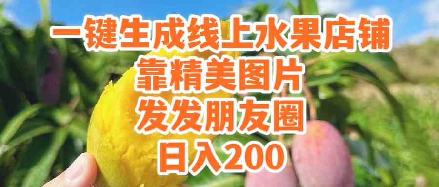 一键开个线上水果店，发发朋友圈就能日赚200-安索博客网