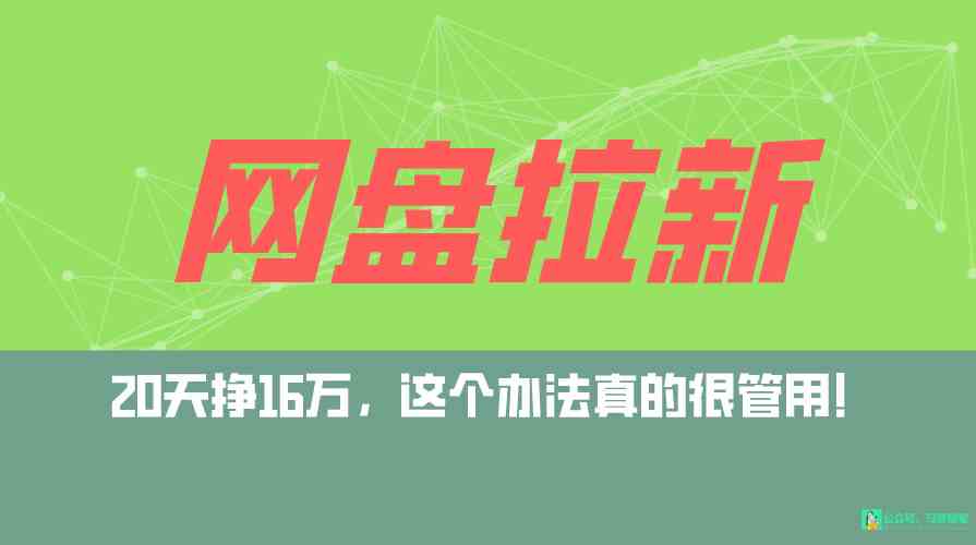 网盘拉新+私域自动赚钱玩法：零粉丝起步，新手也能当天赚到钱，实测日入5000+-安索博客网
