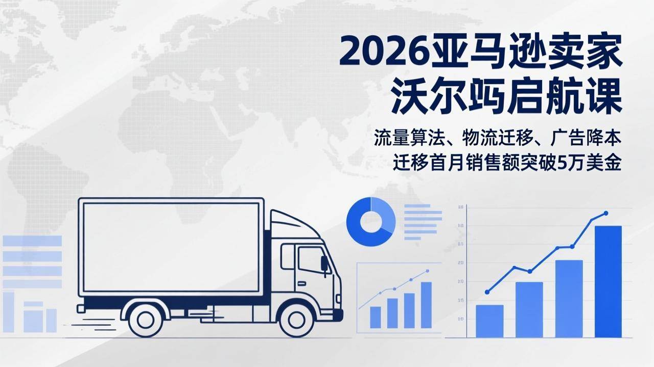 2026亚马逊卖家沃尔玛启航课：流量算法、物流搬家、广告省钱，第一个月就能冲上5万美金-安索博客网