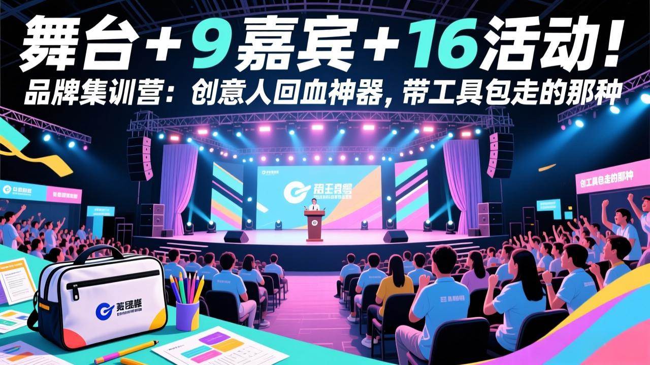 （17413期）舞台+9位嘉宾+16场活动！这个品牌集训营，简直是创意人的“充电宝”，还送你一套工具包-安索博客网