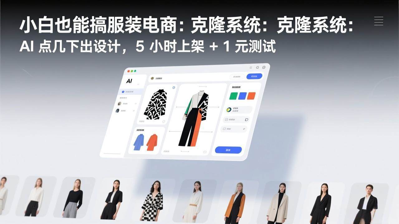 （17471期）小白也能搞服装电商：AI克隆系统，点几下就出设计，5小时上架，1元测试-安索博客网