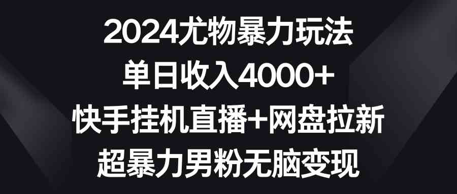 （9074期）2024搞钱新路子：快手挂机直播+网盘拉新，一天赚4000+，男粉变现太暴力了-安索博客网