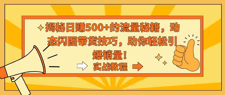 （9058期）揭秘日赚500+的流量秘籍，动态闪图带货技巧，轻松引爆销量！-安索博客网