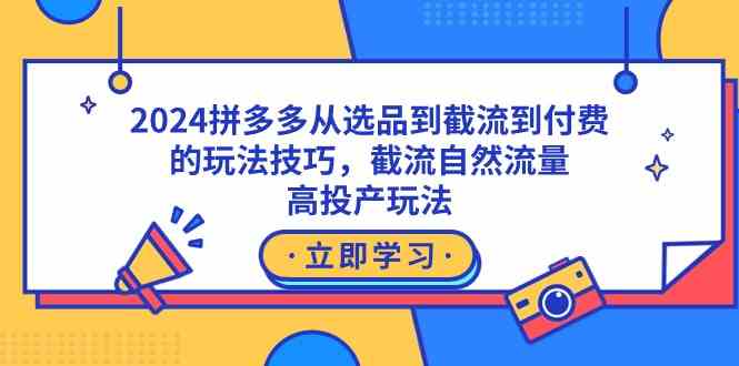 【9037期】2024拼多多玩转选品、截流和付费，搞自然流量和高投产的秘诀-安索博客网