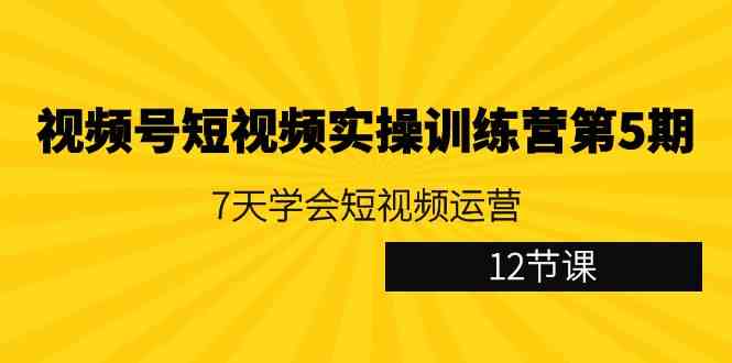 视频号短视频实操训练营第5期：7天搞定短视频运营（12节课）-安索博客网