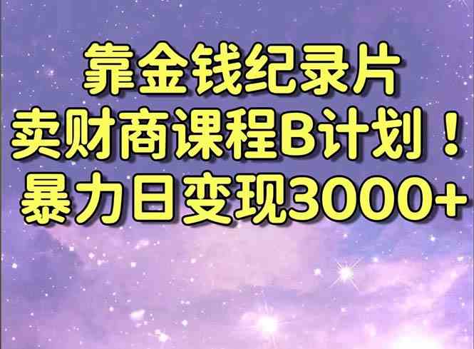 （8944期）靠看金钱纪录片卖理财课，轻轻松松日赚3000+，手把手喂到你嘴里！-安索博客网
