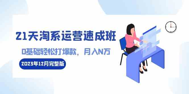 21天淘系运营速成班：零基础也能轻松打爆款，月入N万不是梦！110节课，2023年12月完整版-安索博客网