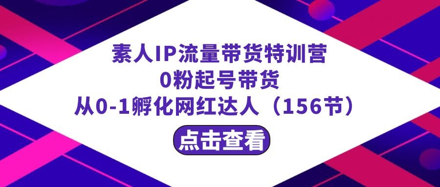 繁星·计划素人IP流量带货特训营：0粉起号带货，手把手教你从0到1孵化网红达人（156节）-安索博客网