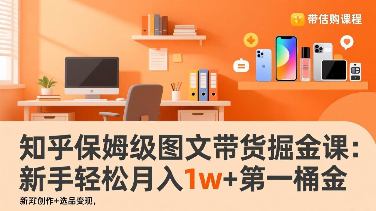 知乎图文带货保姆课：账号搭建+爆文+选品变现，新手也能月入1w+-安索博客网