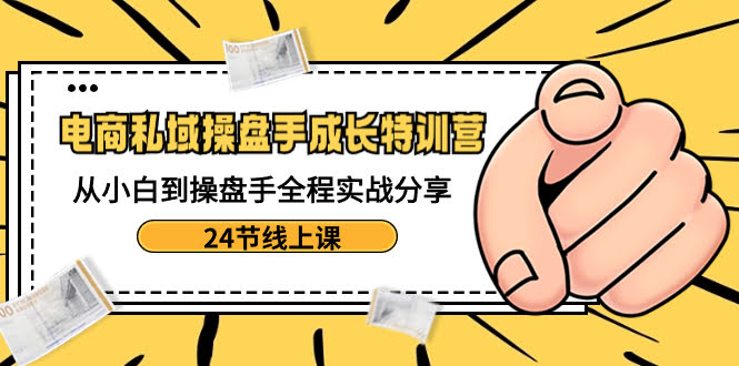 （8723期）电商私域-操盘手成长特训营：从小白到操盘手，全程实战分享-24节线上课-安索博客网