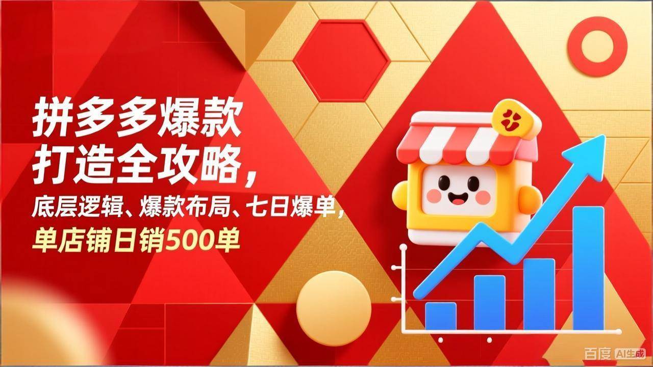 拼多多爆款打造全攻略，底层逻辑+爆款布局+七天爆单，单店日销500单-安索博客网