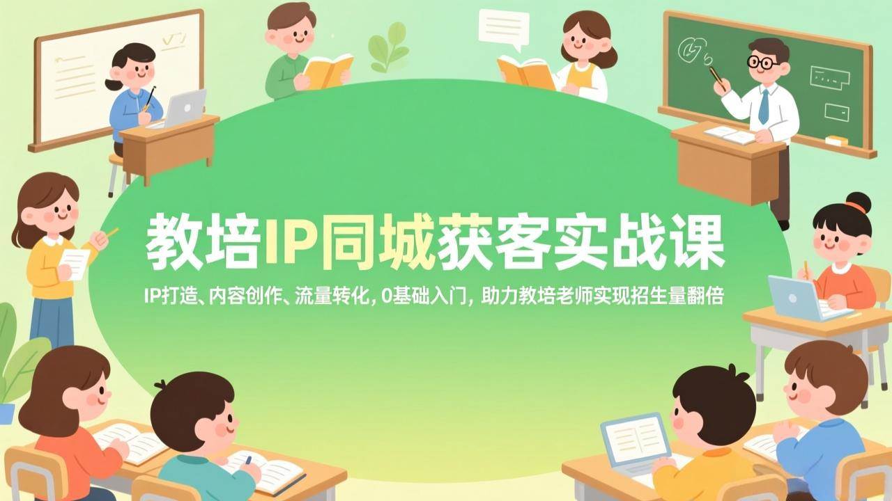 （17341期）教培IP同城获客实战课：IP打造、内容创作、流量转化，零基础也能让老师招生翻倍-安索博客网