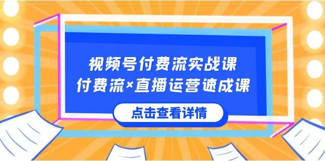 视频号付费流实战课：直播运营速成，轻松搞定视频号核心玩法-安索博客网