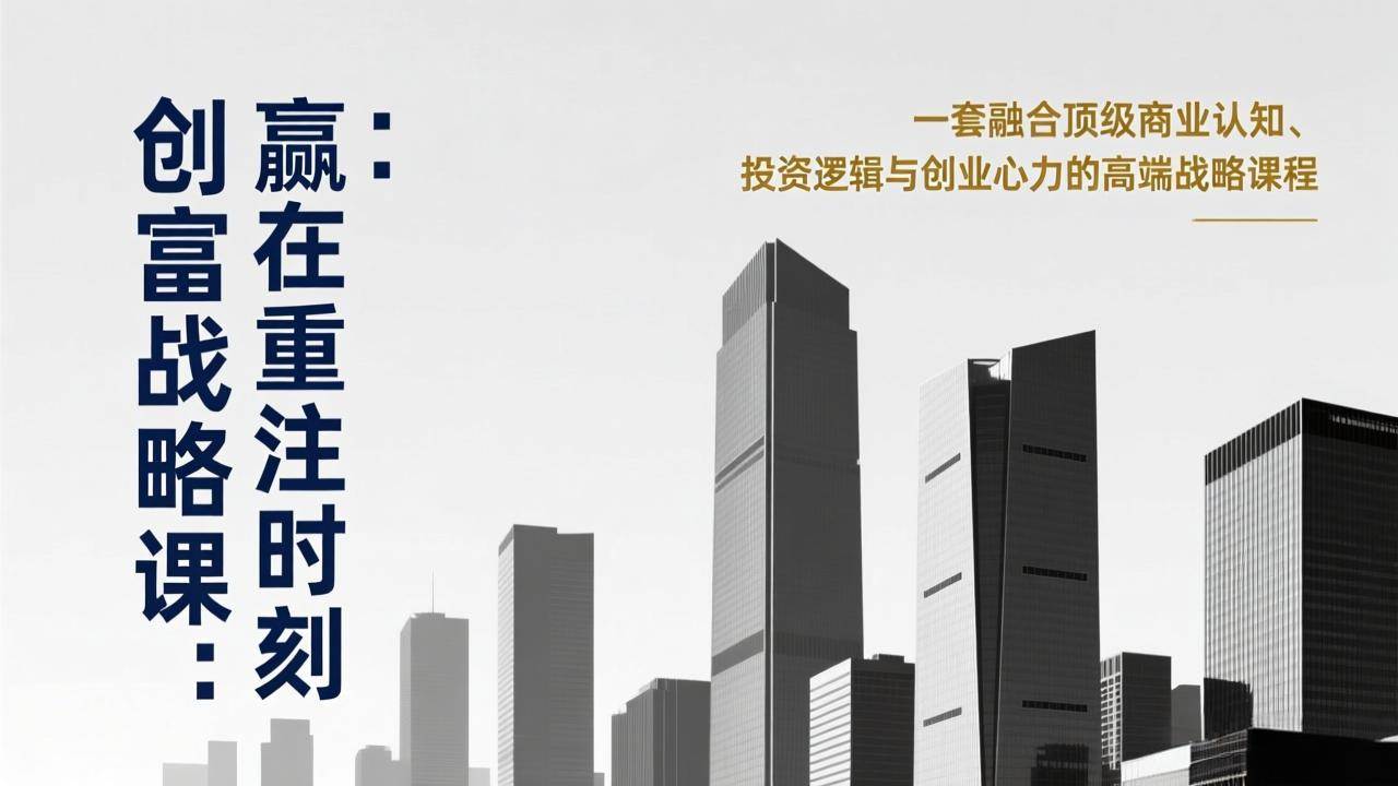《创富战略课：赢在重注时刻》——一套超实用的高端战略课，帮你打通商业、投资和创业的任督二脉-安索博客网