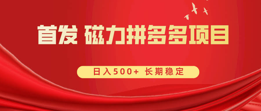 首发！磁力拼多多自撸，一天轻松赚500+-安索博客网