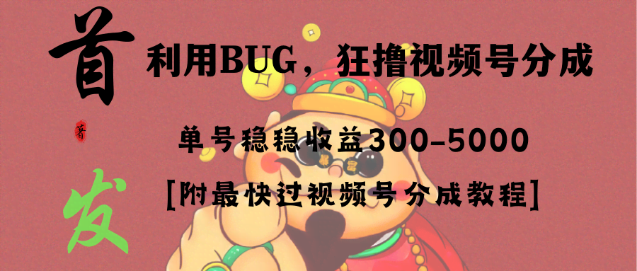全网独家首发！视频号有个BUG，超短期项目，单号每天净赚300-5000！-安索博客网