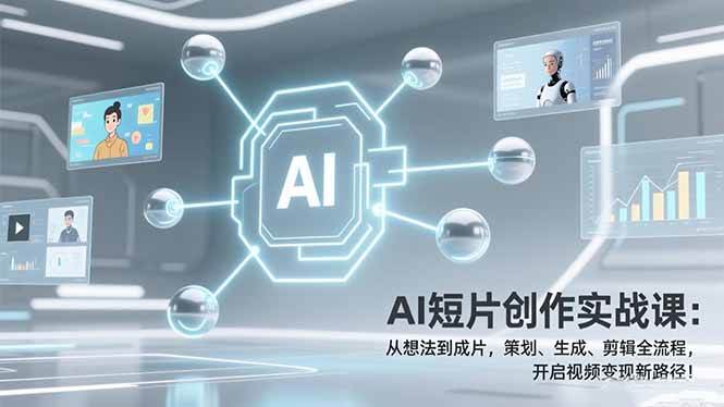 AI短片创作实战课：从脑洞到成片，策划、生成、剪辑一条龙，视频变现新玩法！-安索博客网
