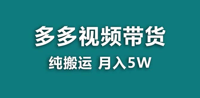 （8491期）【蓝海项目】拼多多视频带货，纯搬运一个月赚了5w佣金，小白也能搞，工具白送-安索博客网