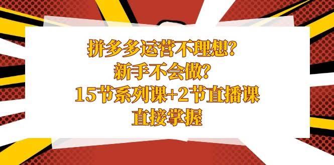 拼多多开店没头绪？新手别慌！15节系列课+2节直播课，带你快速上手-安索博客网