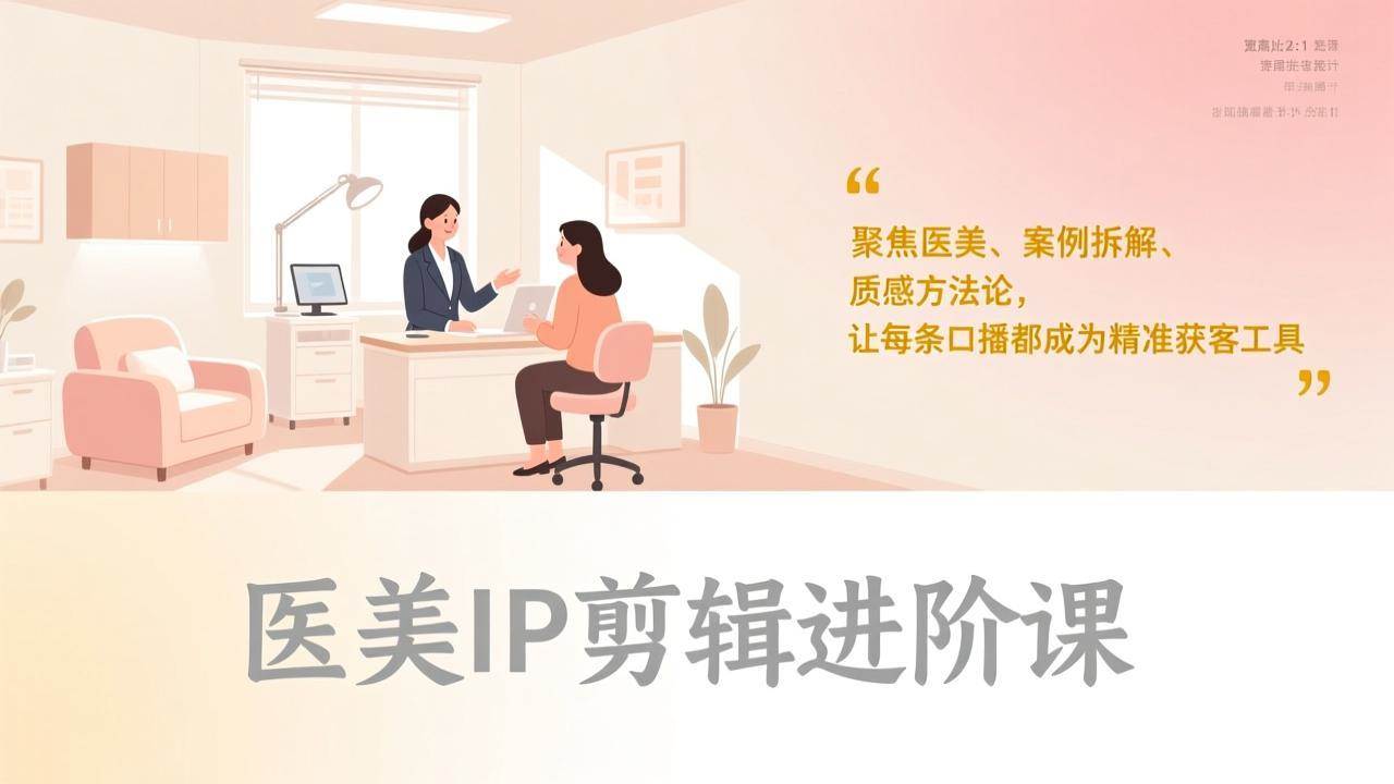 医美IP剪辑进阶课，专治口播“粗糙感”，让每条视频都变成精准获客神器-安索博客网
