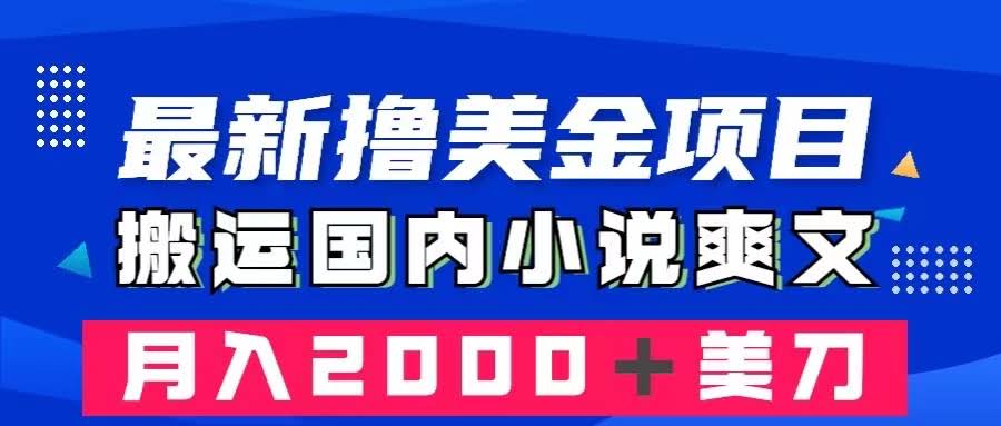 这招太狠了！搬个小说就能赚美金，月入2000+刀-安索博客网