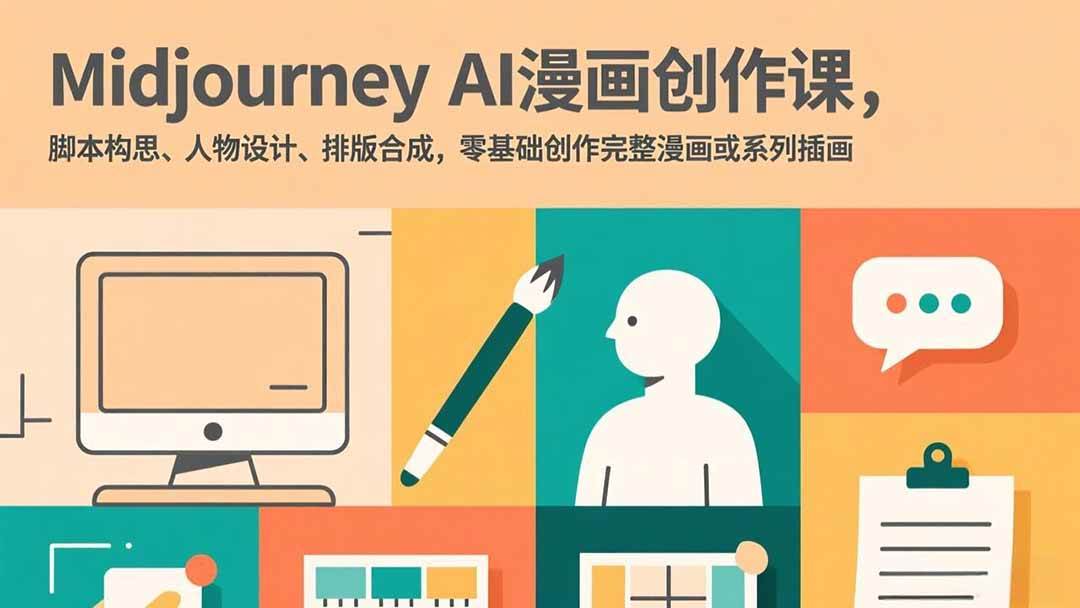 Midjourney AI漫画创作课，从脑洞到成品，零基础也能画出自己的漫画或系列插画-安索博客网