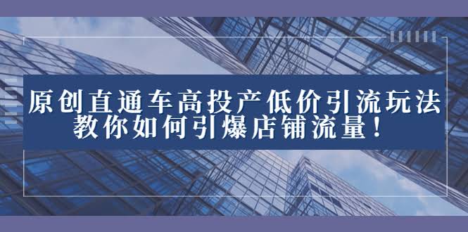 （8197期）原创直通车高投产低价引流玩法，教你轻松引爆店铺流量！-安索博客网