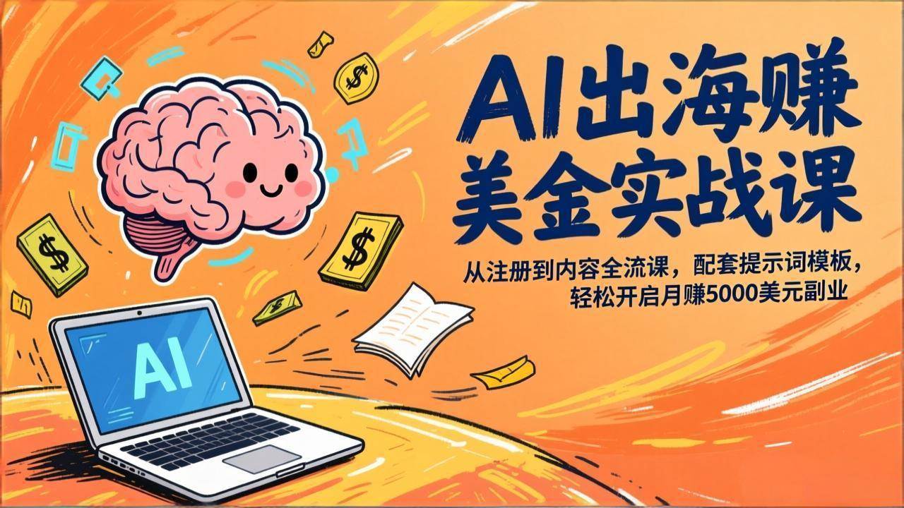 （17298期）AI出海赚美金实战课，从注册到内容全流程，送模板，轻松月入5000美元-安索博客网