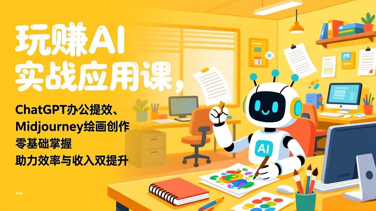 零基础玩转AI！ChatGPT办公提效+Midjourney绘画，让你效率翻倍、收入飙升-安索博客网