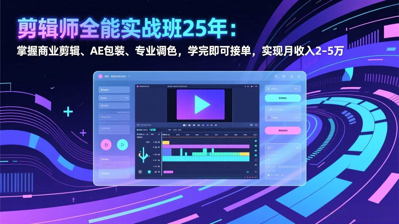 剪辑师全能实战班2025：学完就能接单，月入2-5万不是说说而已-安索博客网