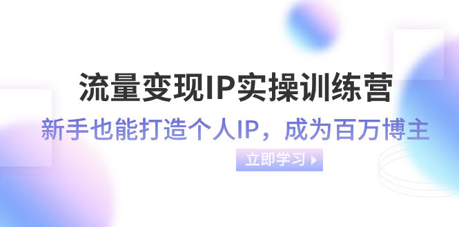 （8134期）流量变现-IP实操训练营：手把手教新手打造个人IP，变身百万博主（46节课）-安索博客网