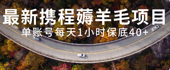 最新携程薅羊毛项目，单账号每天1小时稳赚40+，还能多账号搞起-安索博客网