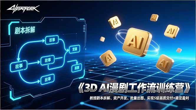 （17276期）3D AI漫剧工作流训练营：教你拆剧本、搞资产、批量出图，做到S级画质+稳定赚钱-安索博客网