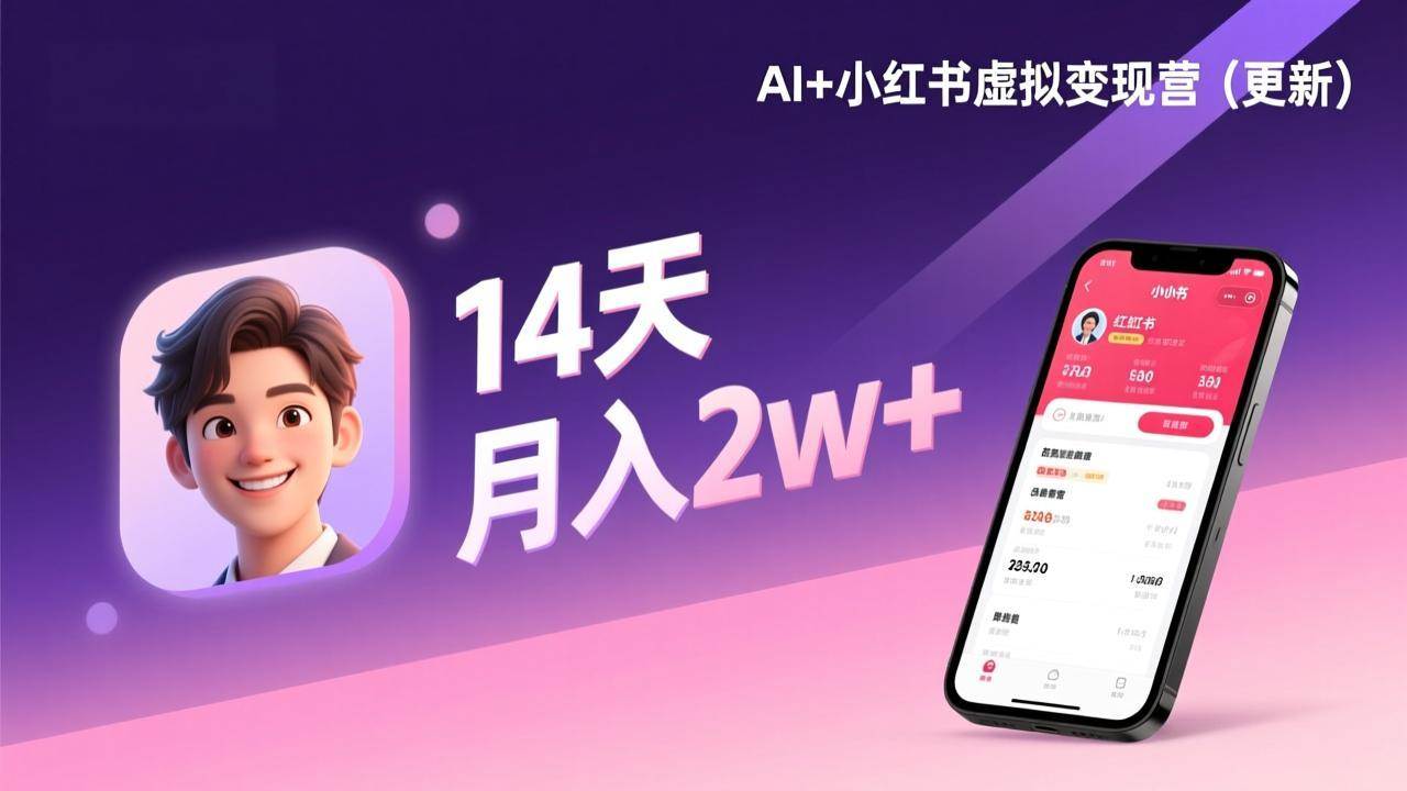 14天玩转AI+小红书虚拟变现，轻松月入2w+，这事儿靠谱吗？-安索博客网
