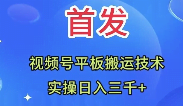全网首发！视频号平板搬运新玩法，实操日赚3000+-安索博客网