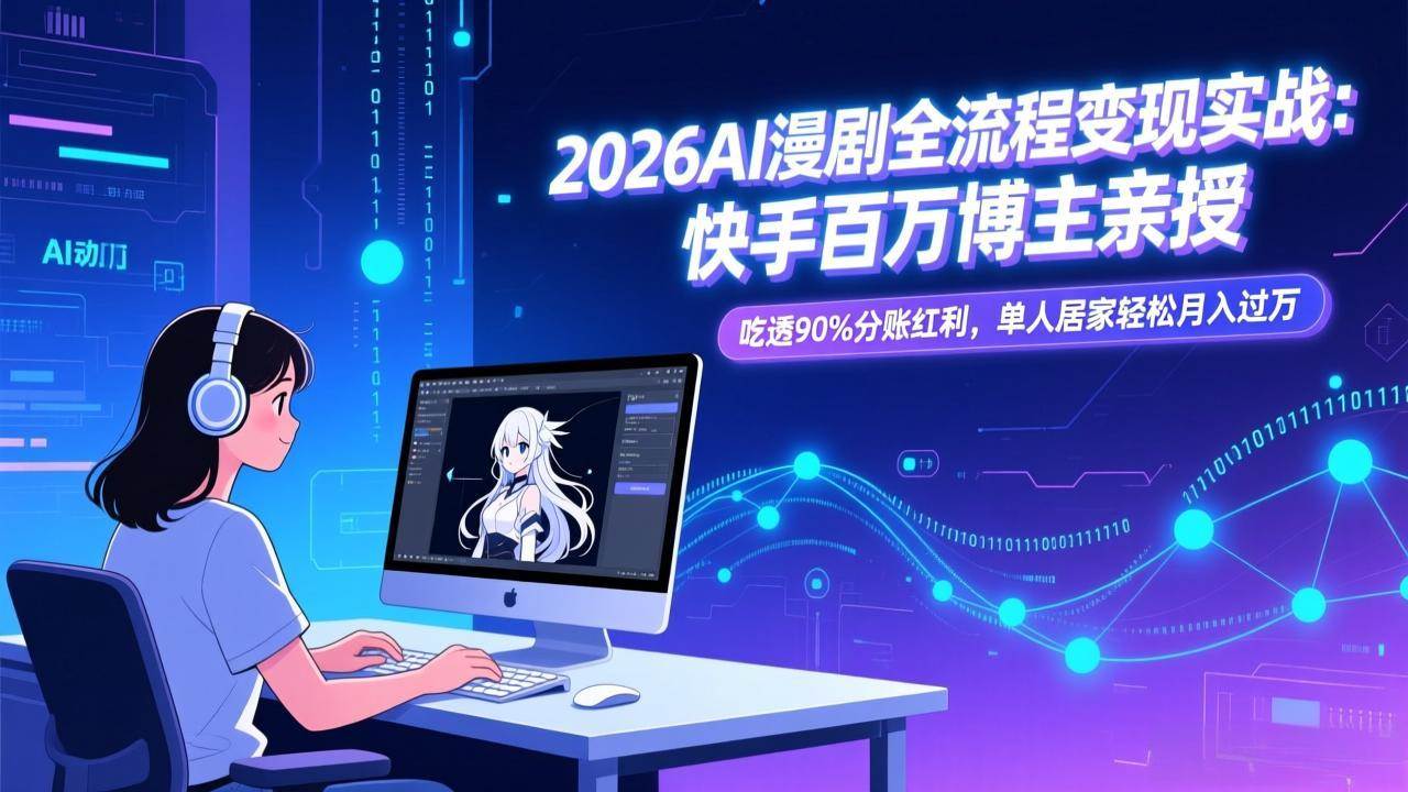2026年AI漫剧赚钱全攻略：快手百万大V亲自带你，一人一手机，轻松月入过万！-安索博客网