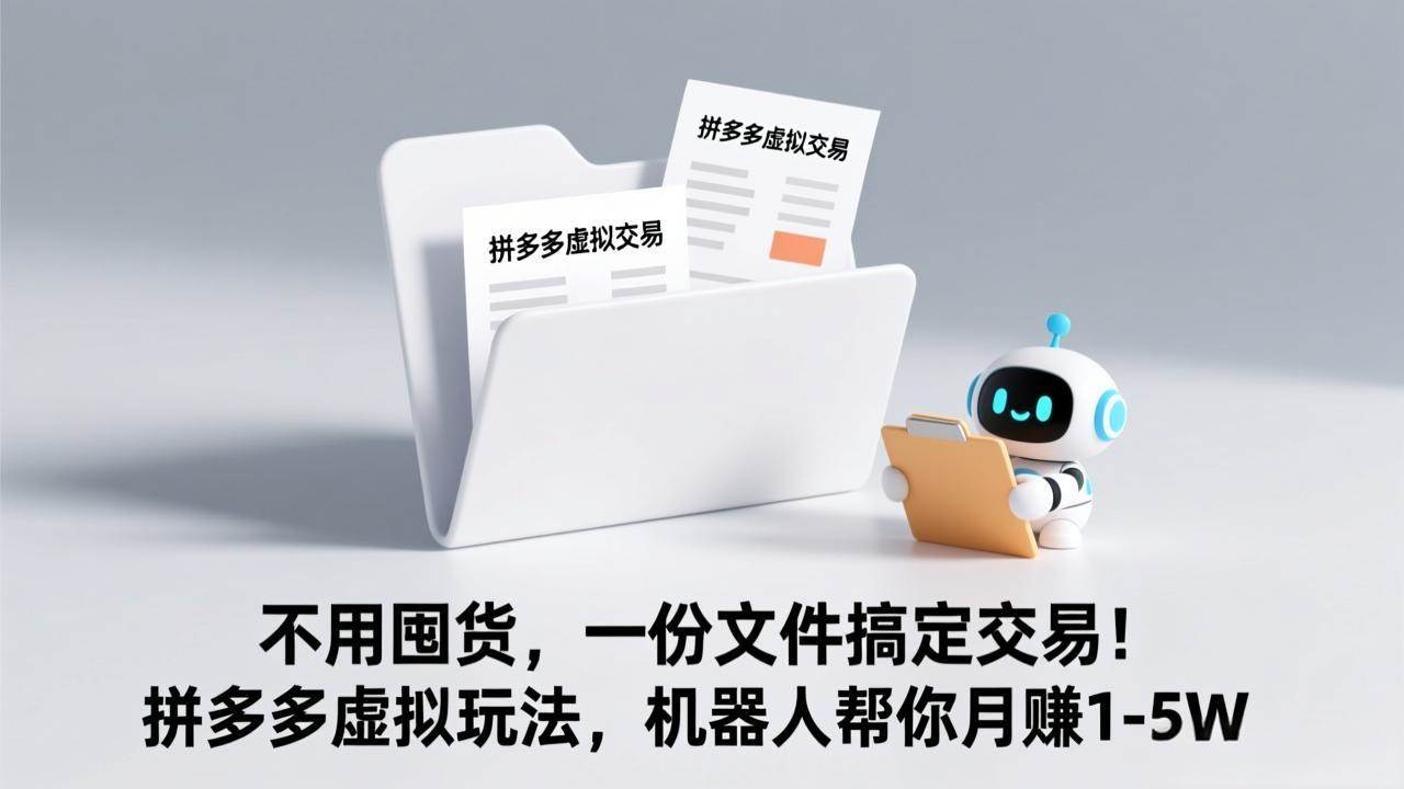 （17265期）不用压货，一份文件就能搞定交易！拼多多虚拟玩法，靠机器人帮你月入 1-5W-安索博客网