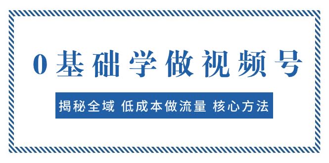 零基础玩转视频号：手把手教你低成本搞流量、出爆款、轻松赚钱-安索博客网