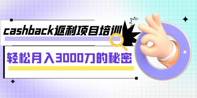 Cashback返利项目培训：轻轻松松月入3000刀的秘密（8节课）-安索博客网