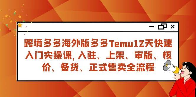 跨境多多海外版多多Temu 12天快速入门实战课，从入驻到开卖一条龙-安索博客网