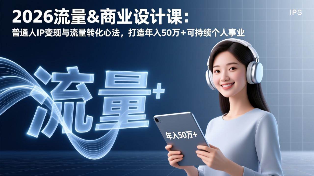 （17246期）2026流量&商业设计课：普通人怎么靠IP变现和流量转化，搞个年入50万+的副业-安索博客网